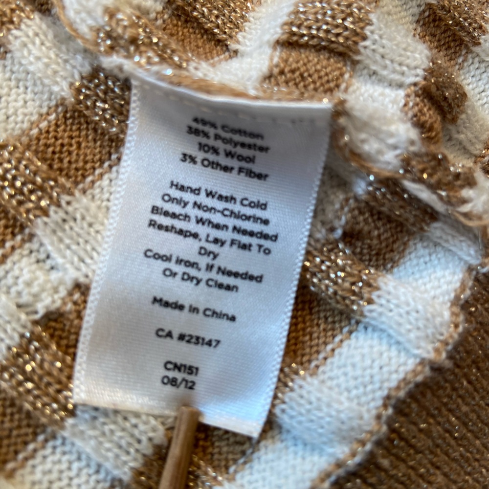 Talbots‎ striped crew neck sweater, Gold and White, long sleeve, Size L - Picture 6 of 6
